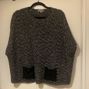 JM Collection Black and Gray Knit Sweater